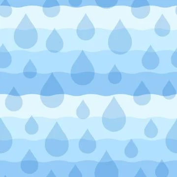 Seamless repeating pattern of raindrops Stock Illustration