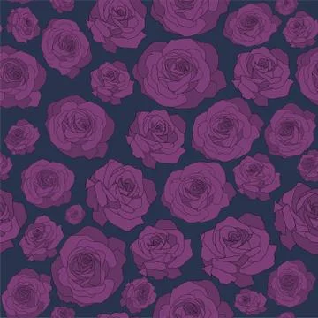 Seamless repeating pattern of roses Stock Illustration