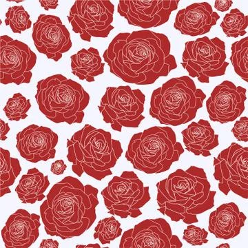 Seamless repeating pattern of roses Stock Illustration