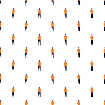 Seamless repeating pattern with a simple single person character Stock Illustration