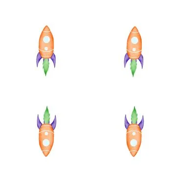 Seamless repeating pattern on the space theme. cute carrot rockets.unusual Stock Illustration