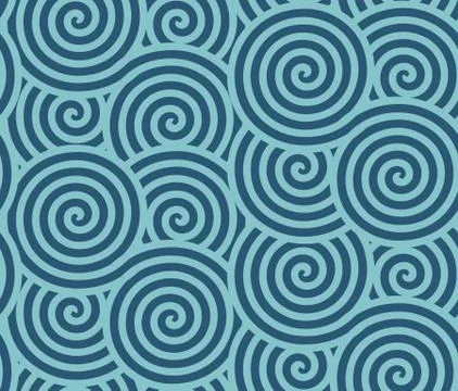 Seamless repeating pattern of spirals Stock Illustration