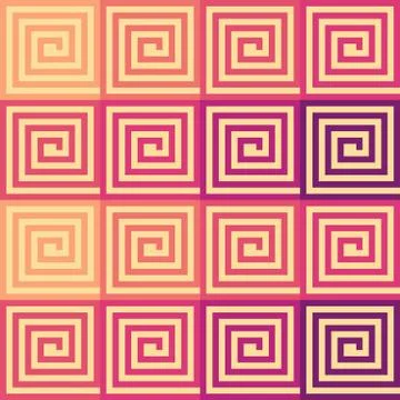 Seamless repeating pattern of square spirals Stock Illustration
