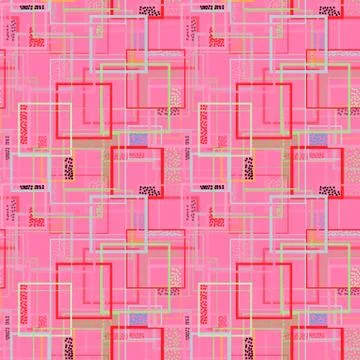 Seamless repeating pattern of squares and dots Stock Illustration