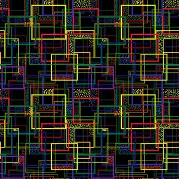 Seamless repeating pattern of squares and dots Stock Illustration