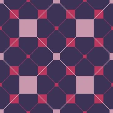 Seamless repeating pattern of squares, triangles and circles. Illustrazione stock