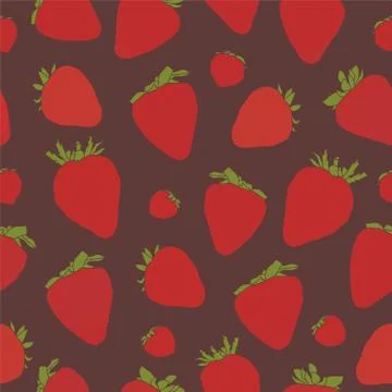 Seamless repeating pattern of strawberries Stock Illustration