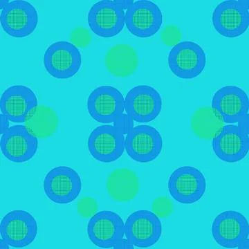 Seamless Repeating Pattern Textured Blue Green Dots On Pastel Blue 스톡 일러스트