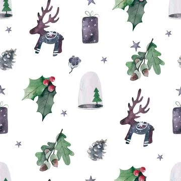 Seamless repeating pattern with textured Christmas baubles in black, pastel pink Stock Illustration