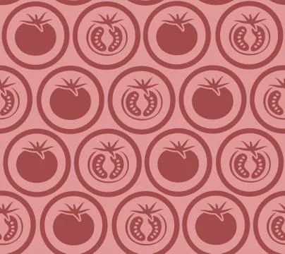 Seamless repeating pattern of tomatoes Stock Illustration