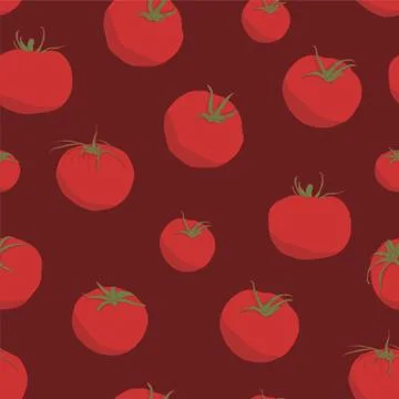 Seamless repeating pattern of tomatos Stock Illustration