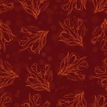 Seamless repeating pattern of tulips.Halftone.Vector 스톡 일러스트