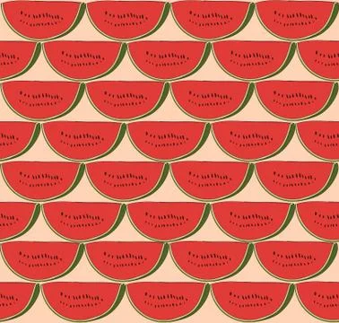 Seamless repeating pattern of watermelons Stock Illustration