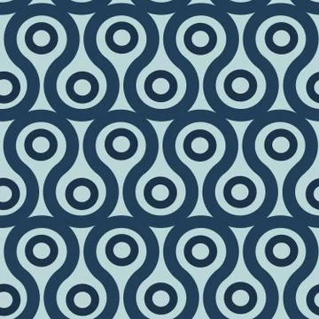 Seamless repeating pattern of winding lines and circles Stock Illustration