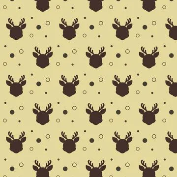 Seamless repeating Scandinavian reindeer pattern. Stock Illustration
