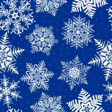 Seamless repeating snowflake background Illustration
