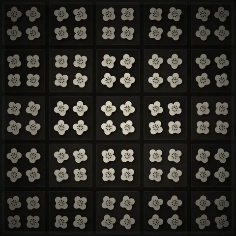Seamless Repeating White Floral Geometric Pattern Wallpaper Texture Backgroun Stock Footage 345690684
