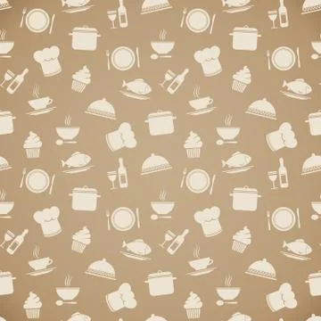 Seamless restaurant menu pattern background 스톡 일러스트