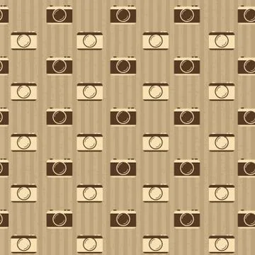 Seamless retro background with cameras Stock Illustration