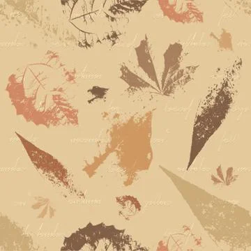 Seamless retro background with leaves Stock Illustration