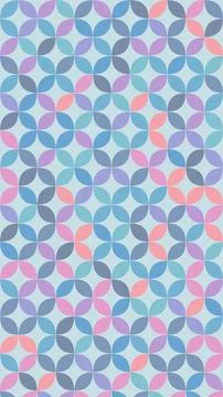 Seamless retro background of overlapping pastel circles in pink, blue, gray.. Stock Illustration