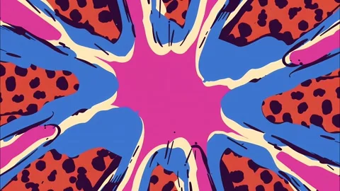 Seamless retro cartoon pattern with colorful pop art spots Stock Footage 315244683