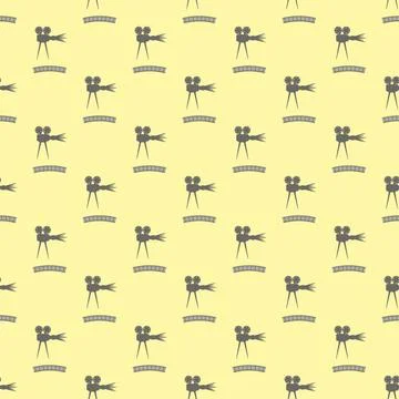 Seamless Retro Cinema Pattern. Seamless Retro Cinema Pattern. Old Movie Pr... Stock Photos