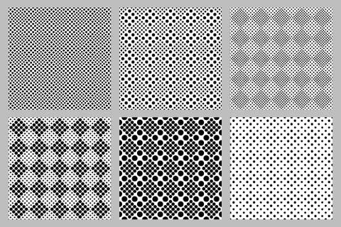 Seamless retro  circle pattern background design set Stock Illustration
