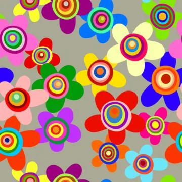Seamless Retro Flowers Stock-Illustration