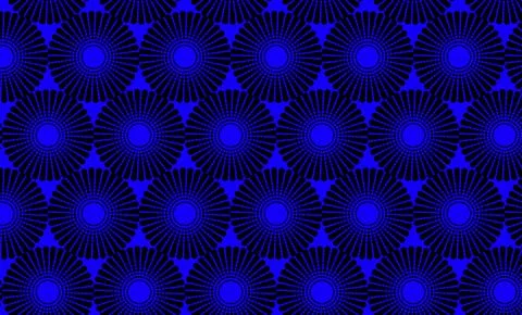 Seamless Retro Geometric Circle Pattern In Vibrant Blue And Black For Backg.. Illustrazione stock