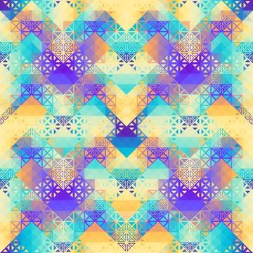 Seamless retro geometric pattern featuring small triangles in abstract Stock Illustration