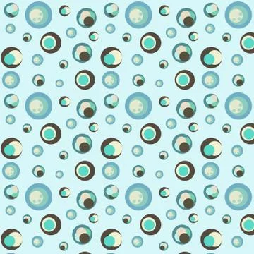 Seamless retro pattern with circles illustration. Stock Illustration