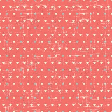 Seamless retro pattern of Valentine's hearts 스톡 일러스트