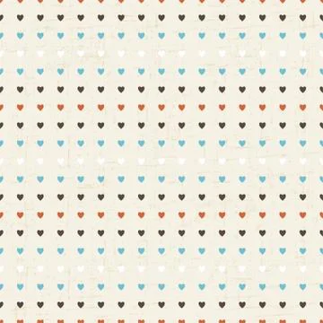 Seamless retro pattern of Valentine's hearts Stock Illustration