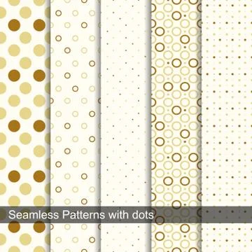 Seamless retro patterns with circles and dots. Illustration