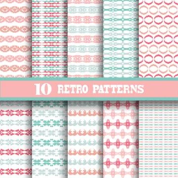 Seamless retro patterns, for invitations, cards, scrapbooking, print Stock Illustration
