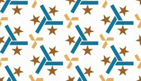 Seamless retro star pattern on white background. Positive emotions Stock Illustration