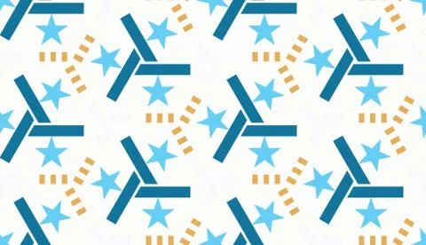 Seamless retro star pattern on white background. Positive emotions Stock Illustration