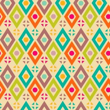 Seamless retro texture with rhombus Stock Illustration