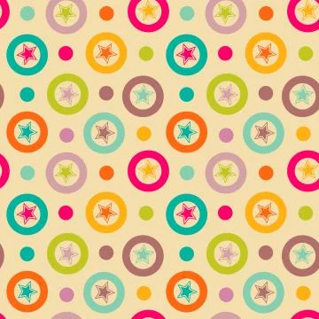 Seamless retro texture with stars Stock Illustration
