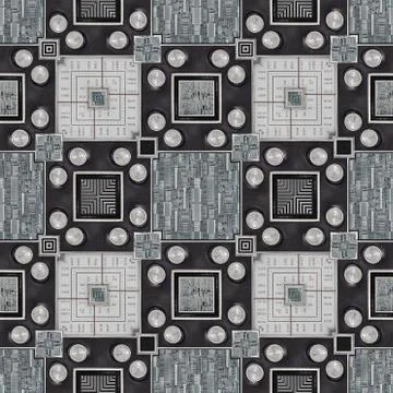 Seamless Retro Tuner Panel Backdrop Stock Photos