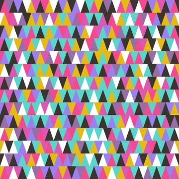 Seamless retro vector geometric colored abstract triangles pattern 스톡 일러스트