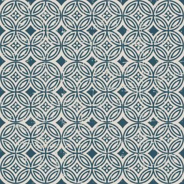 Seamless retro worn out background round cross line flower Illustrazione stock