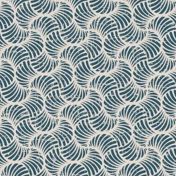 Seamless retro worn out background fan seashell shape Stock Illustration