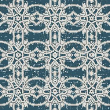 Seamless retro worn out background round triangle cross Illustrazione stock