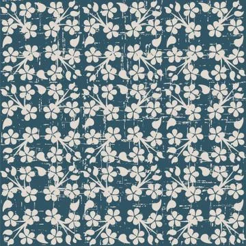 Seamless retro worn out background cross clover leaf vine Illustrazione stock