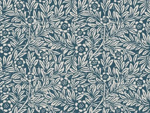 Seamless retro worn out background vintage flower leaf plant Stock Illustration