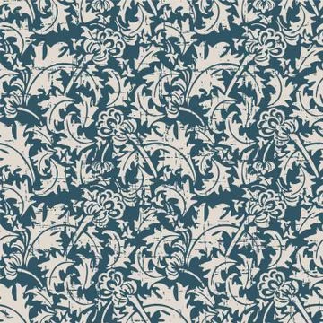 Seamless retro worn out background spiral leaf flower plant Illustrazione stock