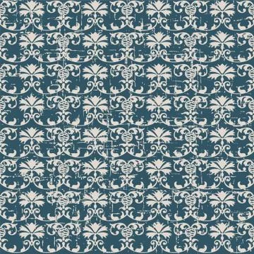 Seamless retro worn out background spiral curve vine flower Stock Illustration