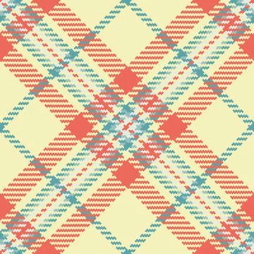 Seamless, retroinspired plaid pattern. Woven texture with warm and cool tones Stock Illustration